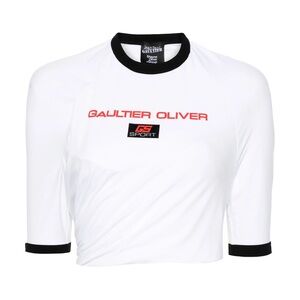 Jean Paul Gaultier White and Black Crop Top